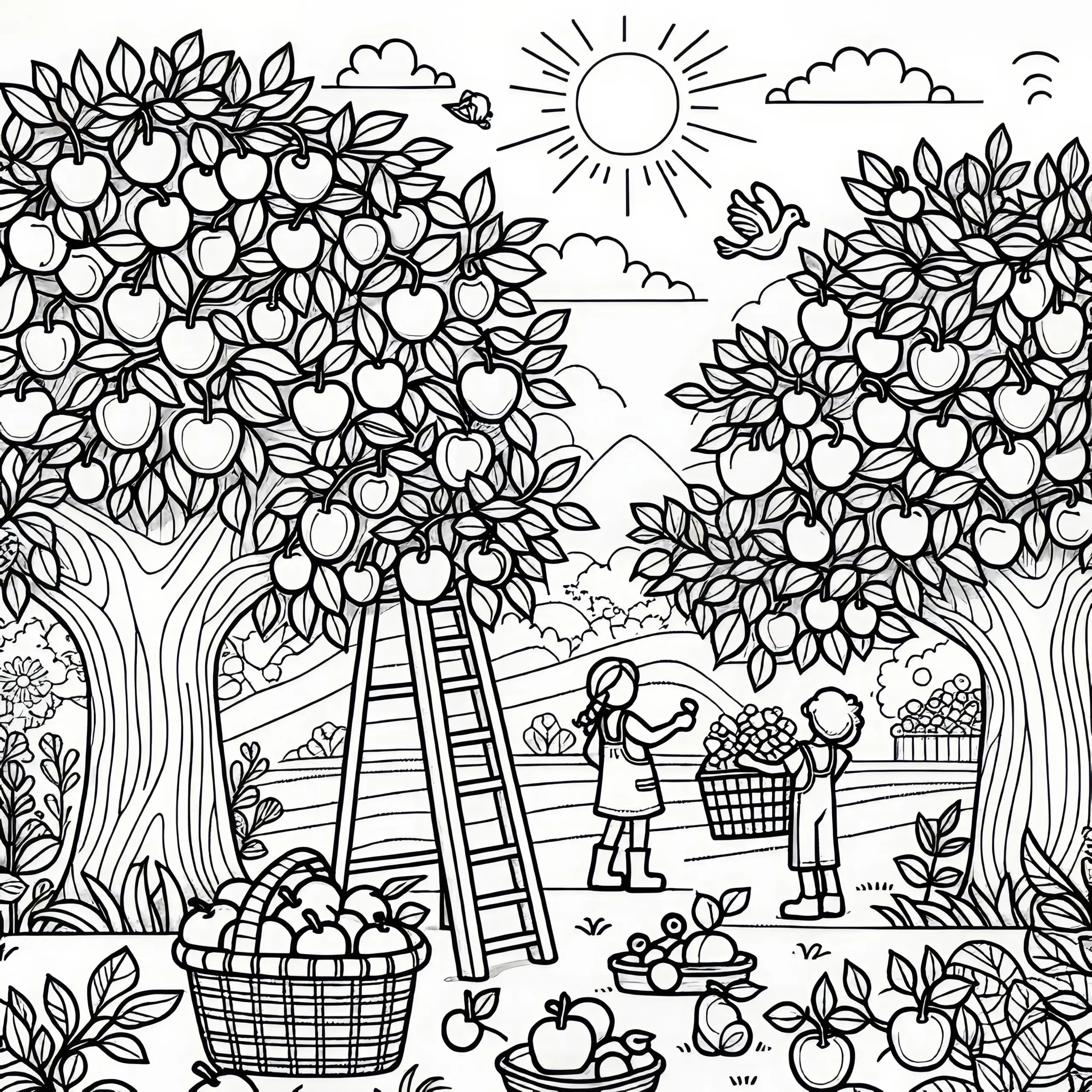 Herbstliche Apfelernte: Dein Ausmalbild zum gratis Download