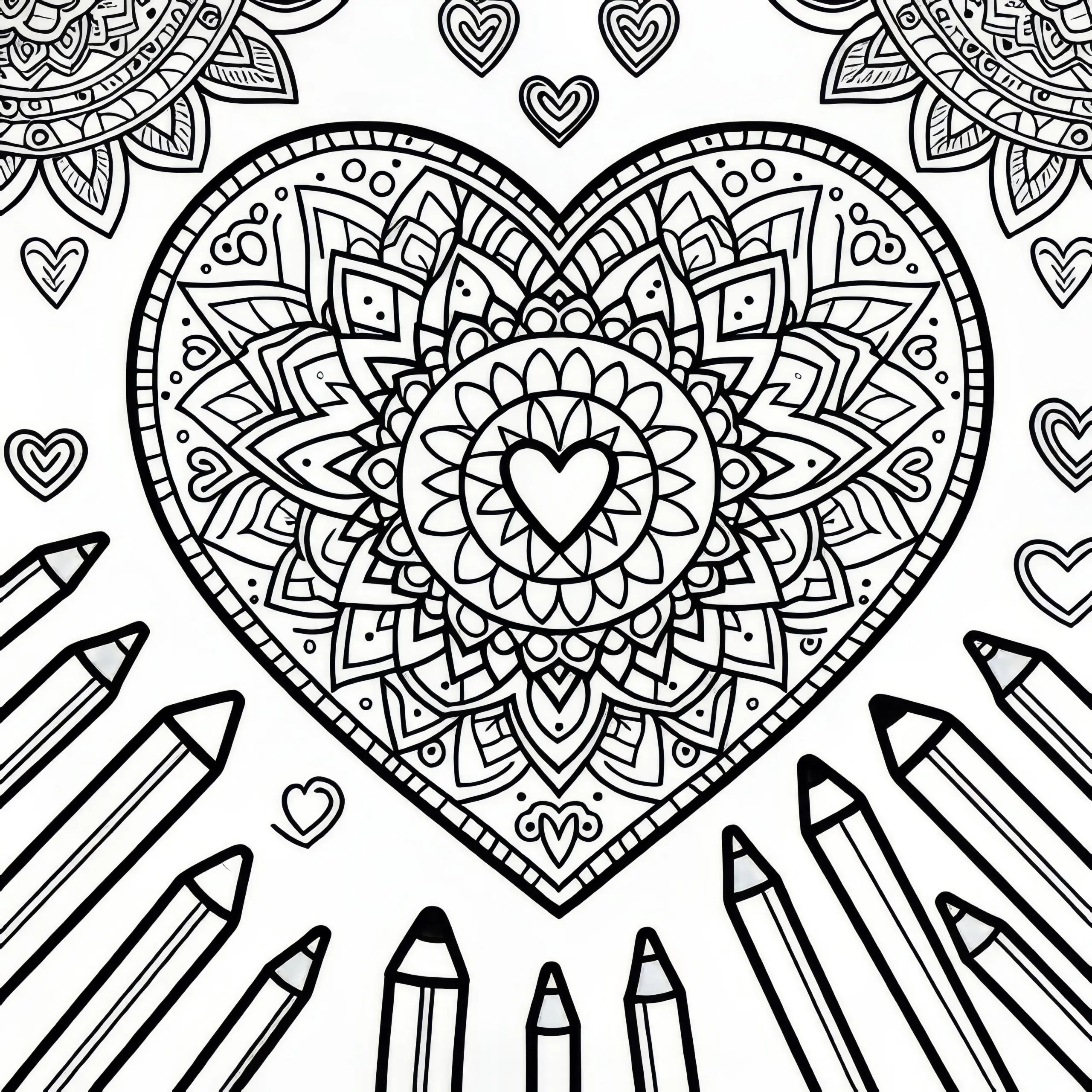 Herz Mandala zum Valentinstag: Einfaches Ausmalbild (Gratis)