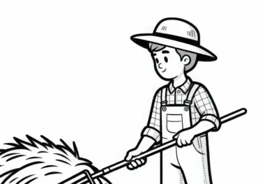 Heugabel für Landwirt Malvorlage Kostenlos