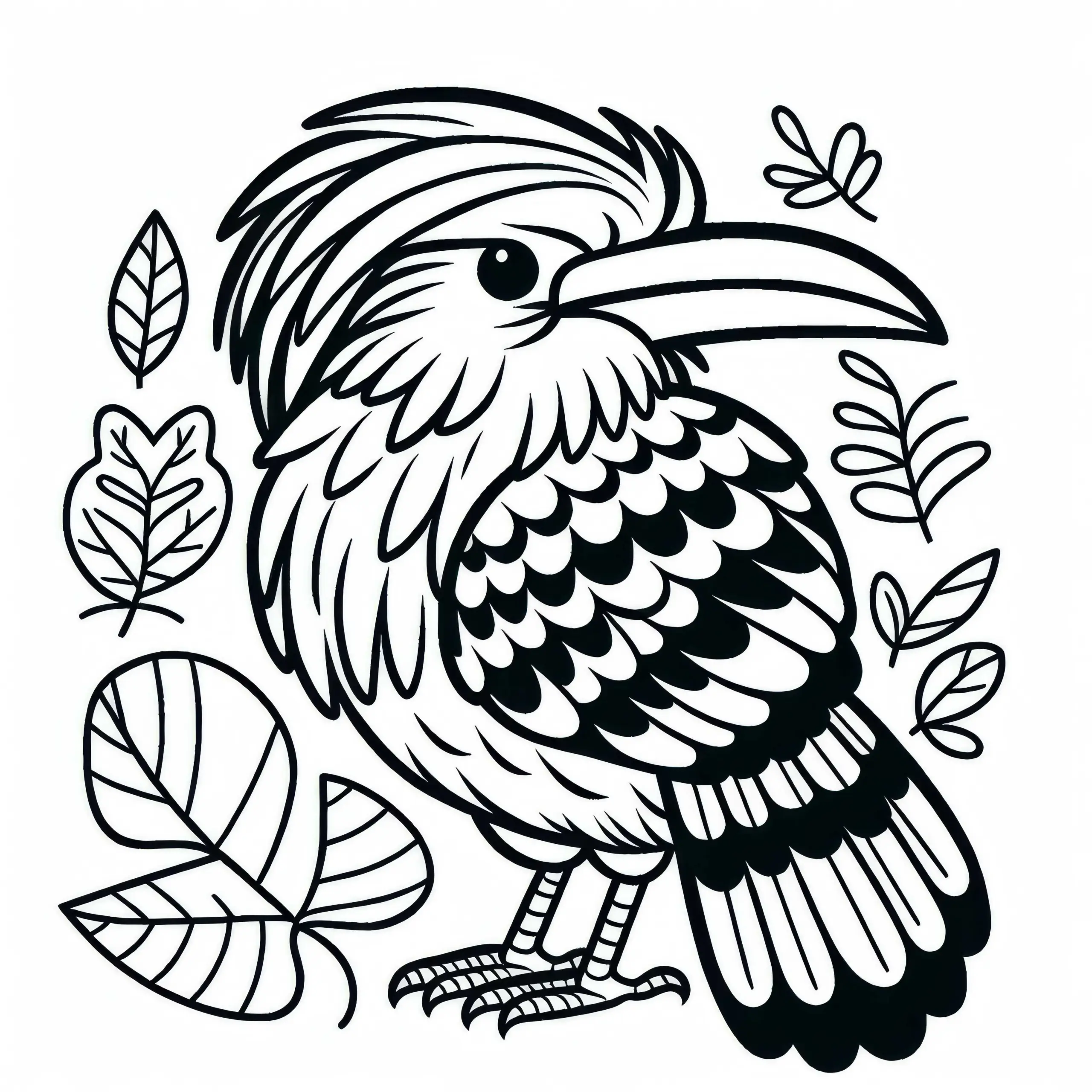 Hoatzin Vogel Südamerika Malvorlage Gratis (Ausmalbild)