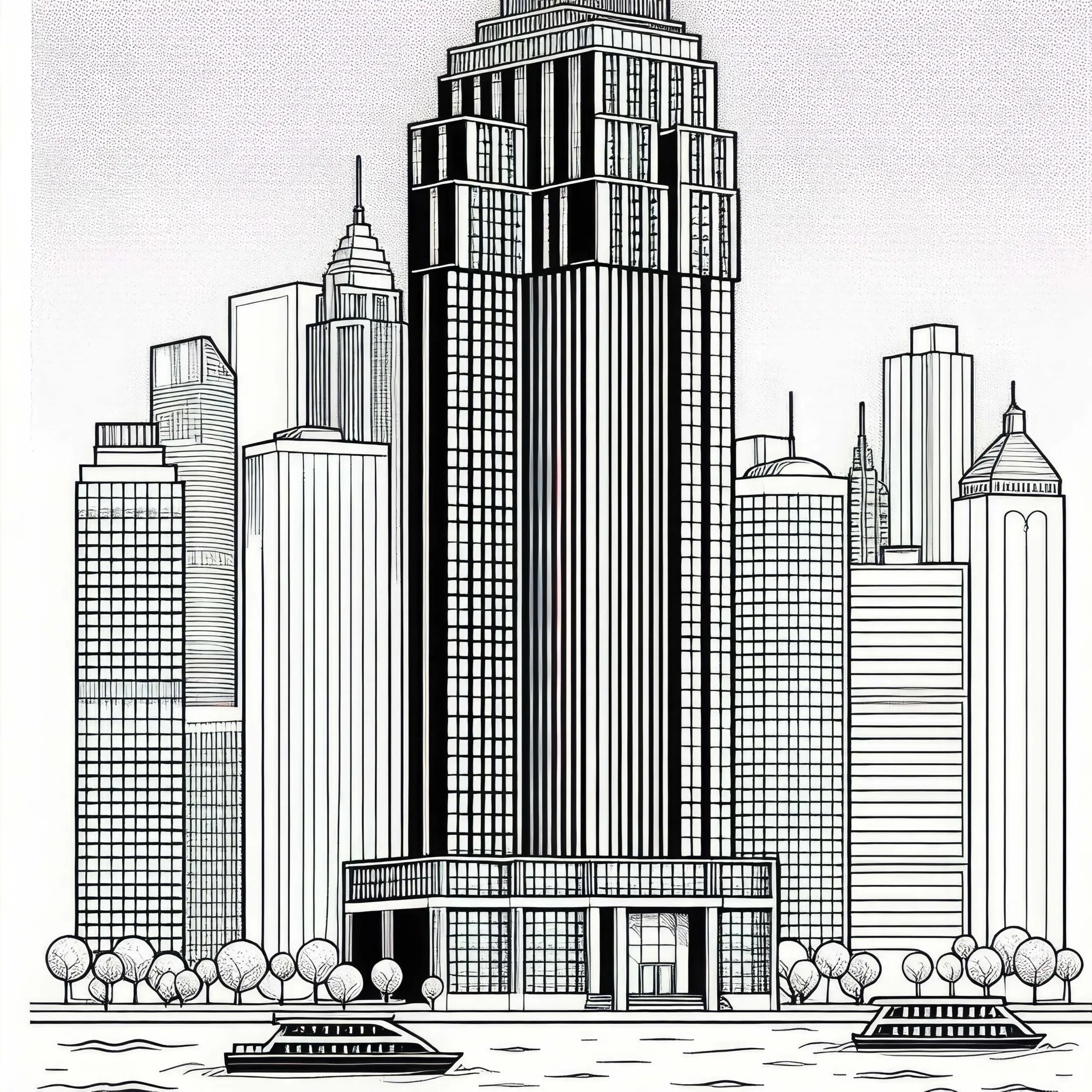 Hochhaus Malvorlage Gratis (Ausmalbild)