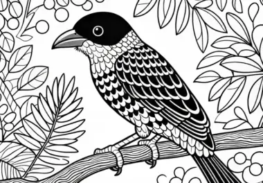 Honiganzeiger Greater Honeyguide Vogel Afrika Malvorlage Kostenlos