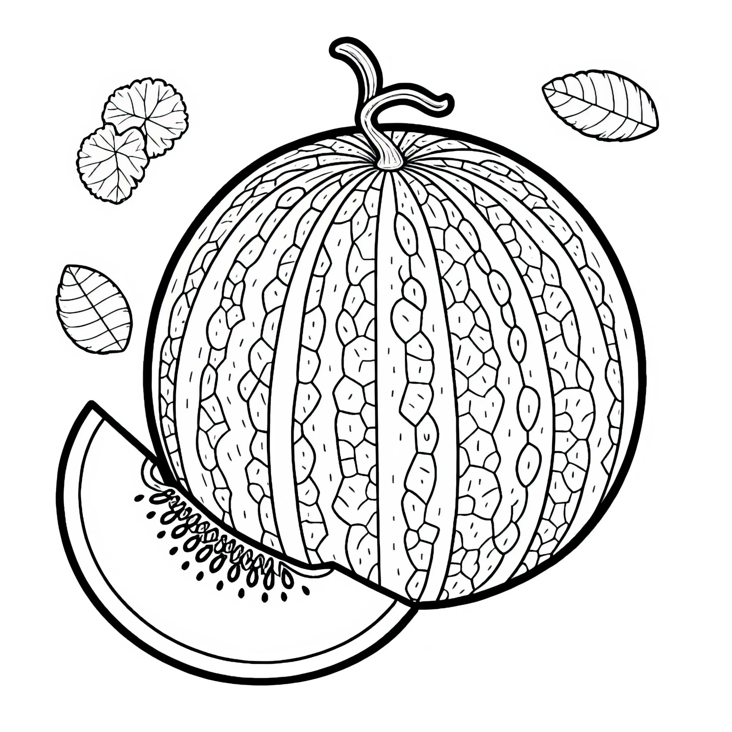 Honigmelone Ausmalbild Gratis