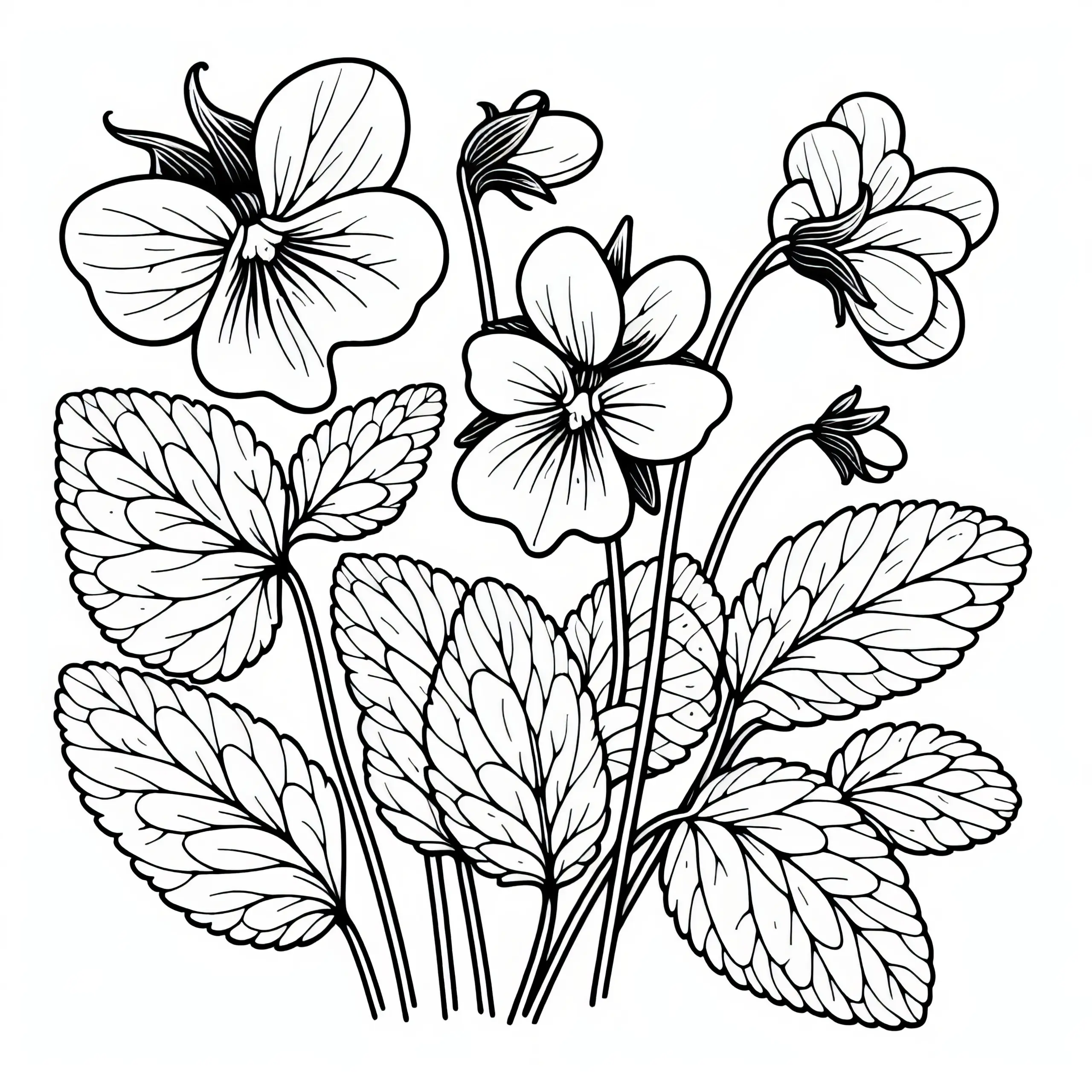 Hornveilchen: Frühlingsblume als Ausmalbild