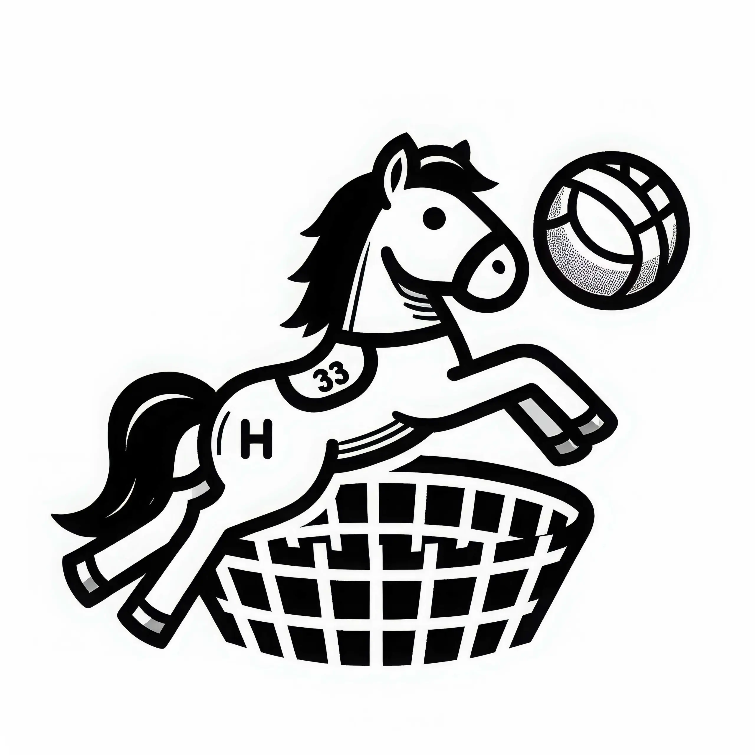 Horseball Ausmalbild Einfach Kostenlos