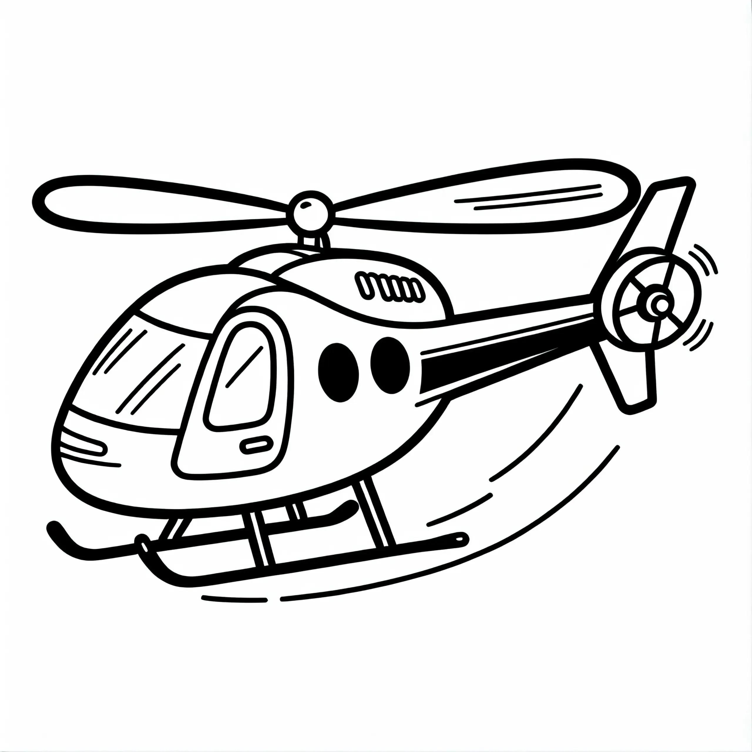 Hubschrauber Malvorlage Einfach Kostenlos (Ausmalbild)