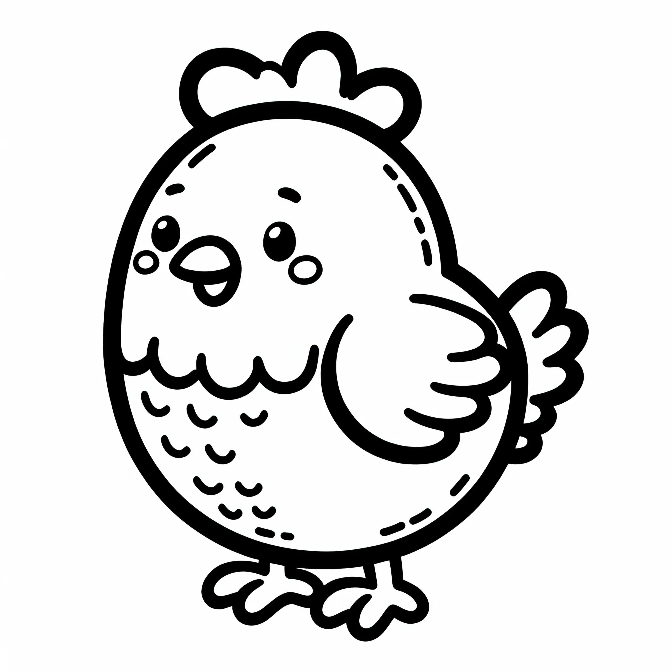 Huhn Malvorlage zum Herunterladen (Gratis) (Ausmalbild)