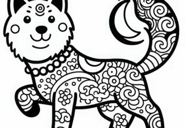 Hund Malvorlage Tierkreiszeichen Chinesisch Japanisch Kostenlos