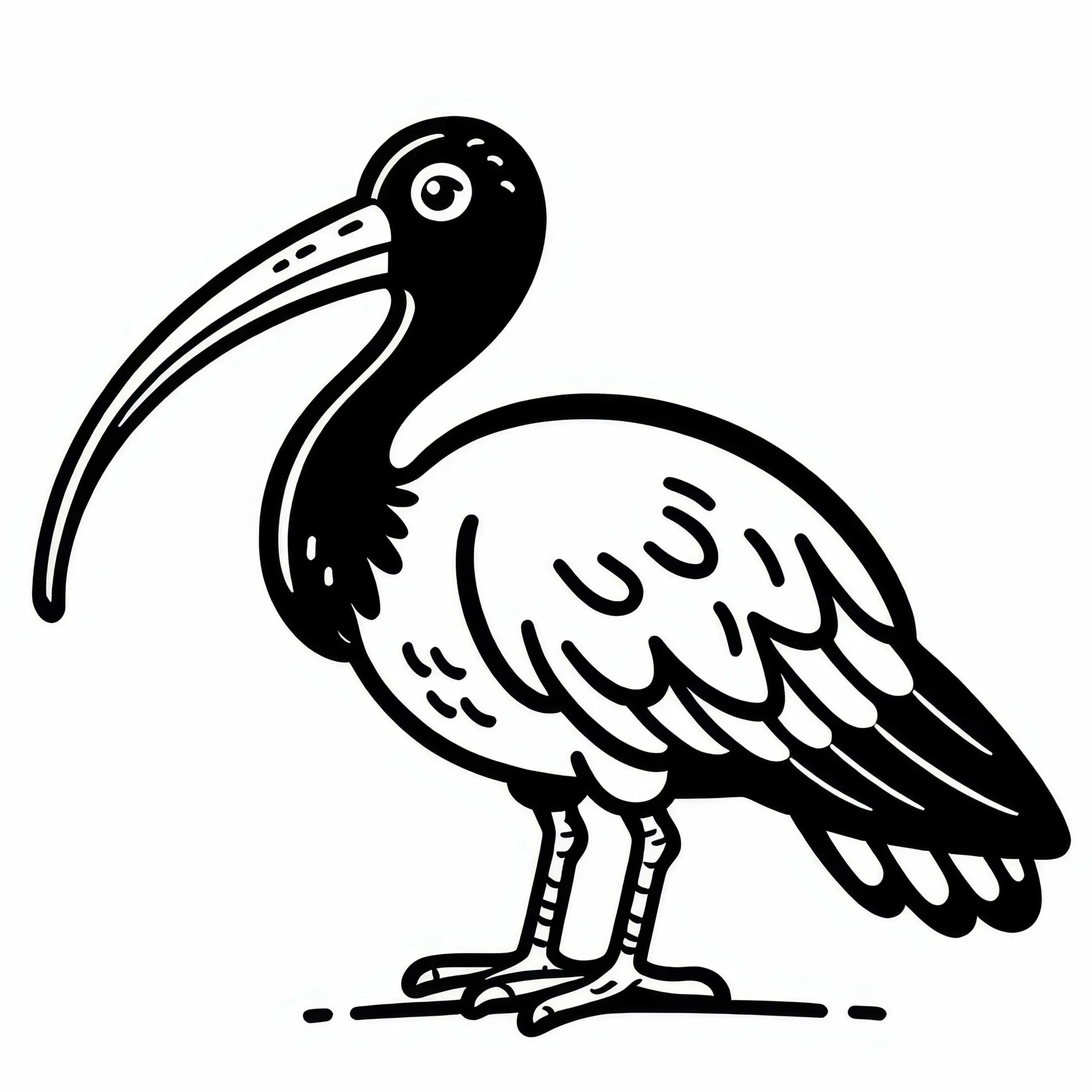 Ausmalbild eines Scharlachibis – Kostenloses Vogel-Motiv aus Südamerika