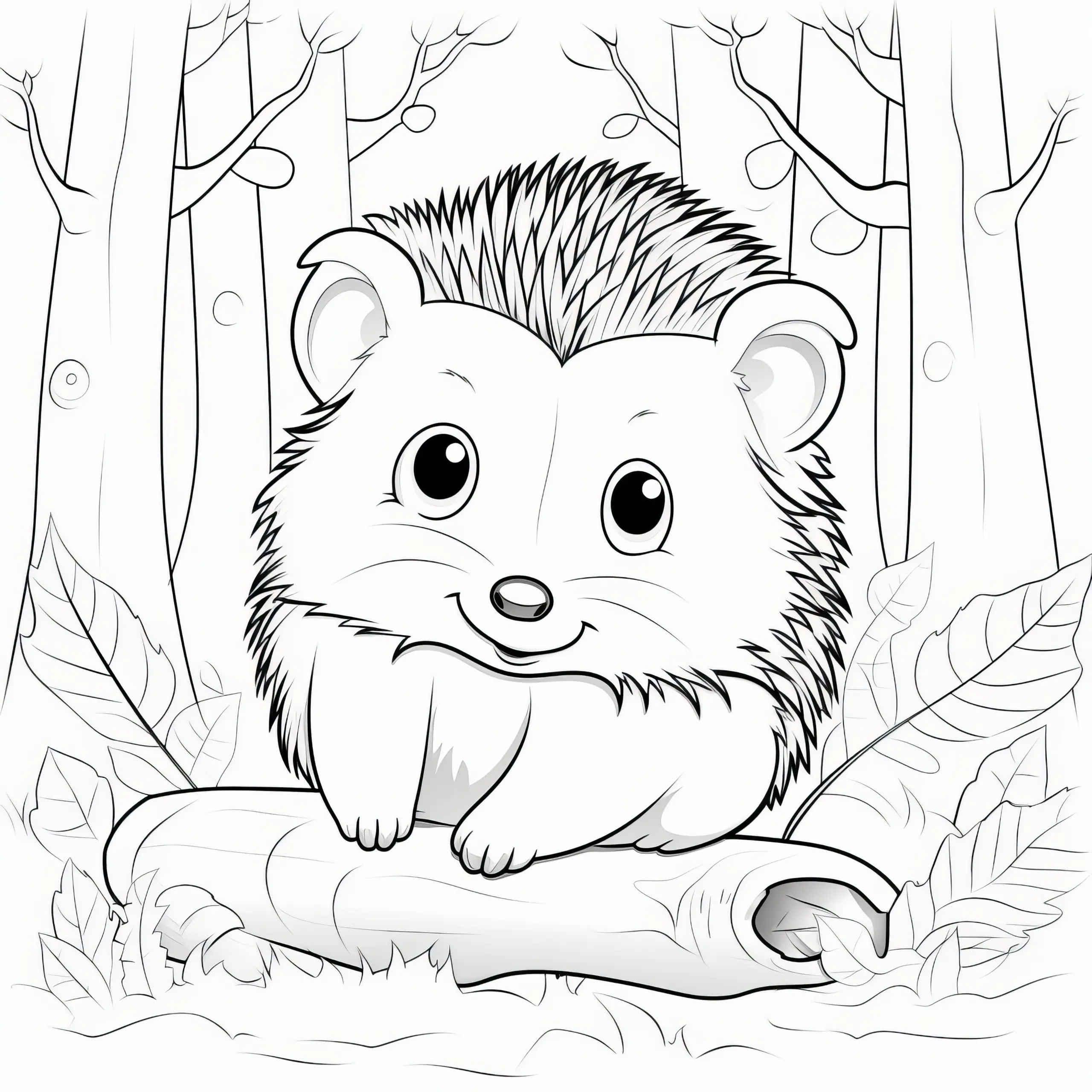 Igel im Wald: Gratis Ausmalbild zum Download