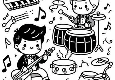 In Einer Band Spielen – Ausmalbild Für Dein Hobby Kostenlos