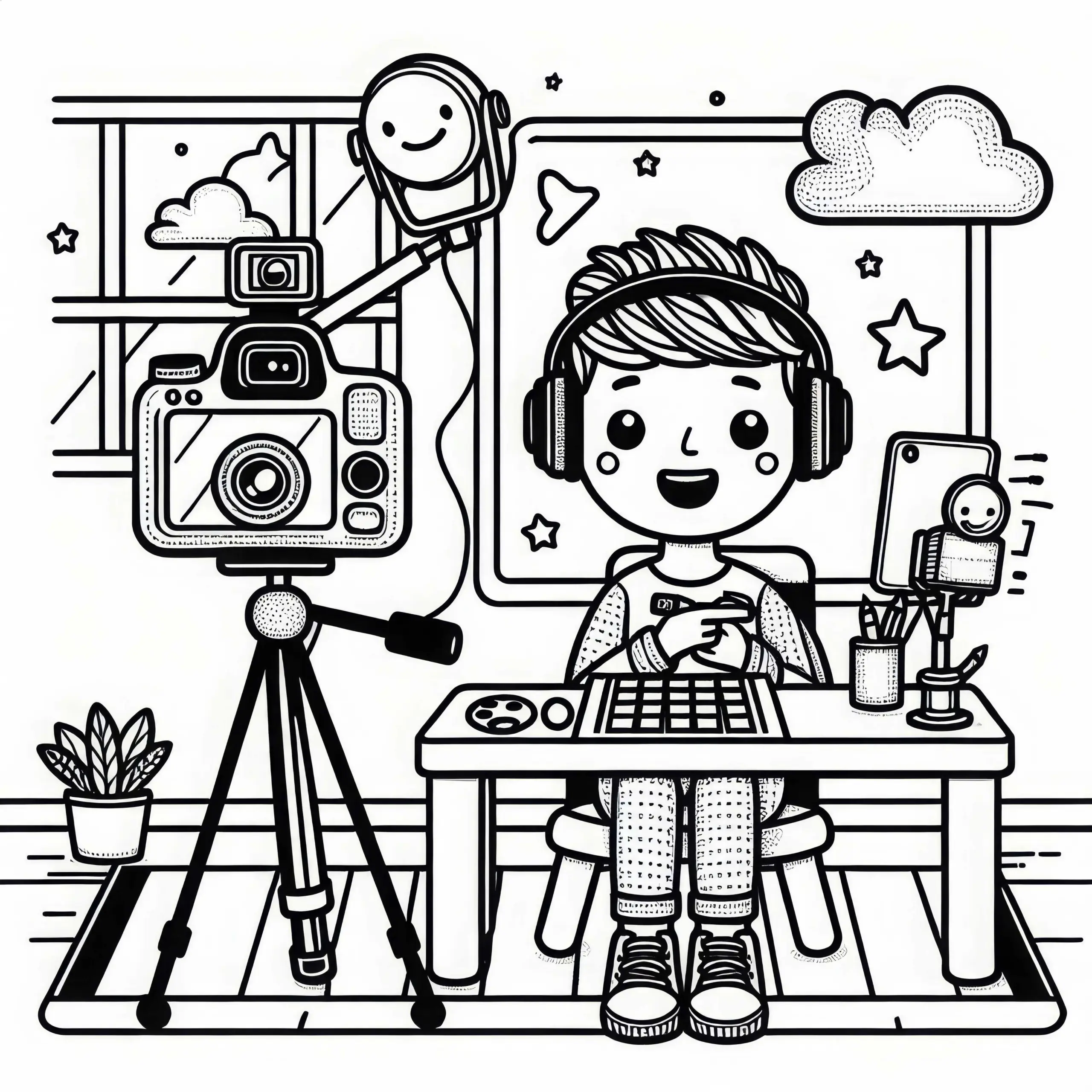 Influencer Malvorlage kostenlos (Ausmalbild)