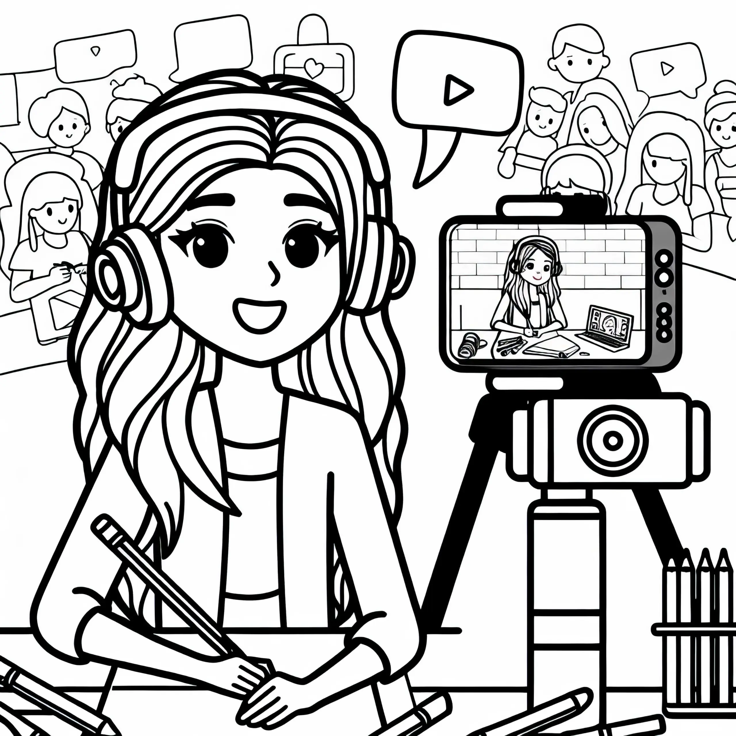 Influencerin Ausmalbild Kostenlos