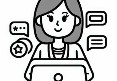 Influencerin beantwortet Kommentare von Followern – Ausmalbild kostenlos