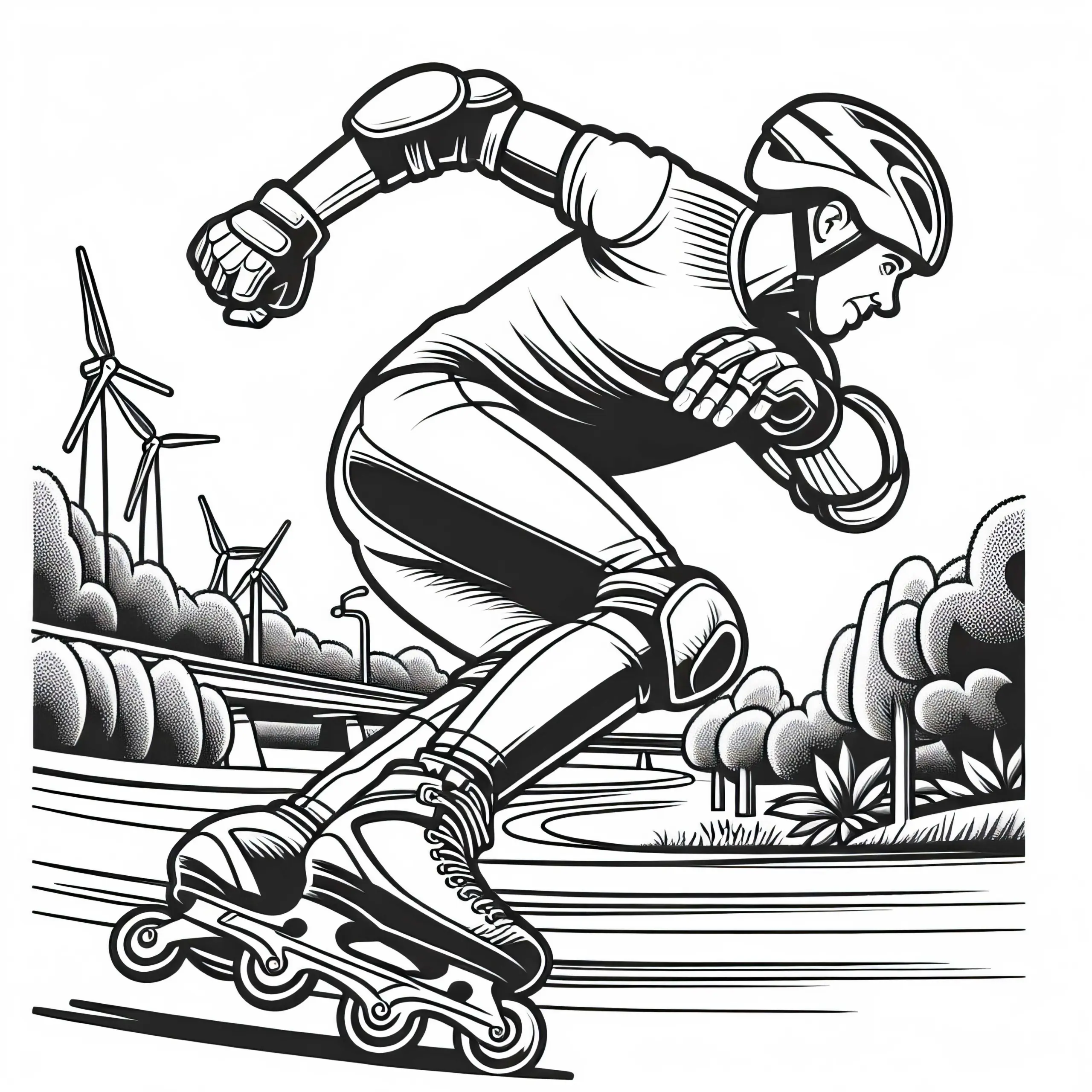 Inline-Skater Ausmalbild Kostenlos