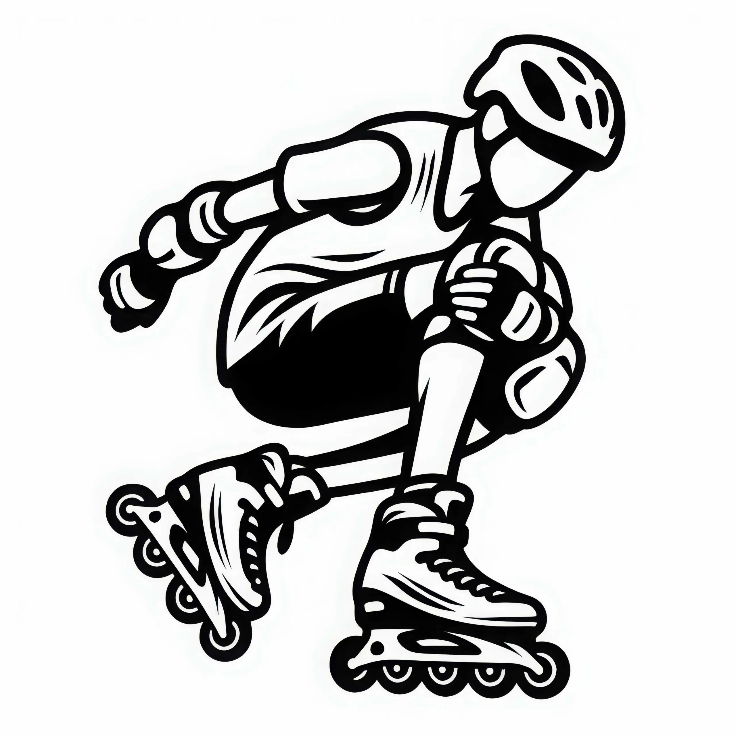 Inline-Skater Malvorlage einfach kostenlos (Ausmalbild)
