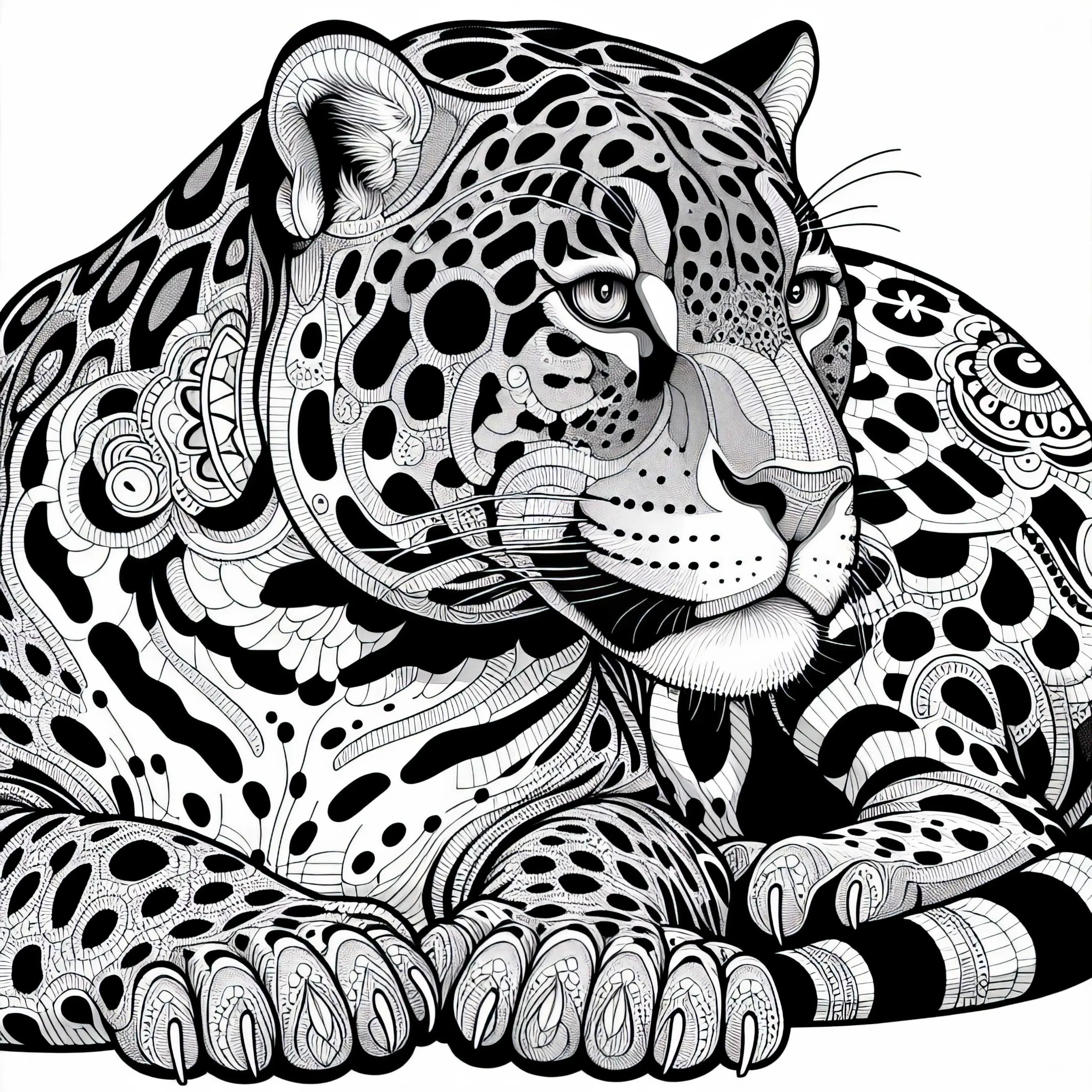 Kostenloses Ausmalbild eines Jaguars