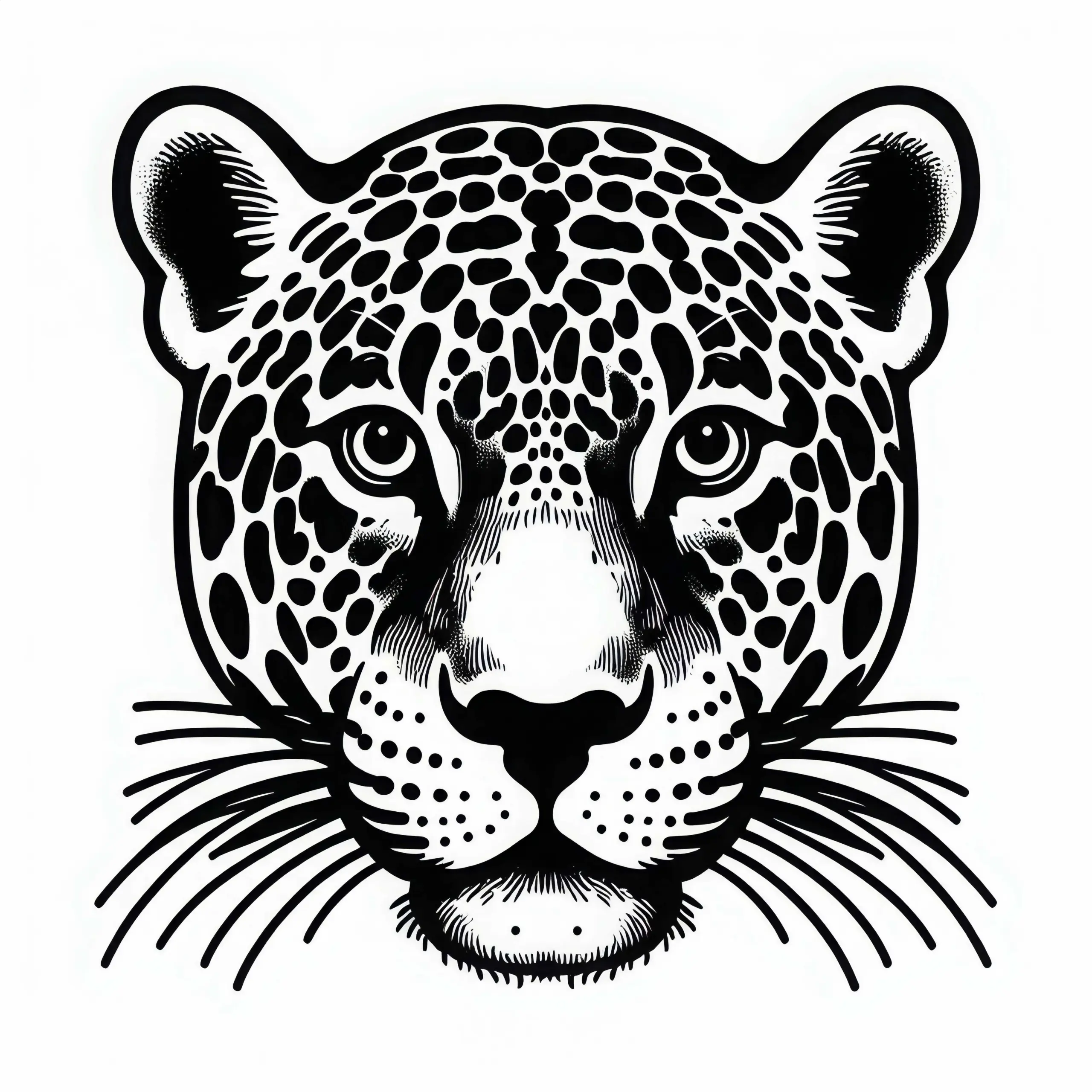 Jaguar-Porträt Ausmalbild zum Herunterladen (Kostenlos)