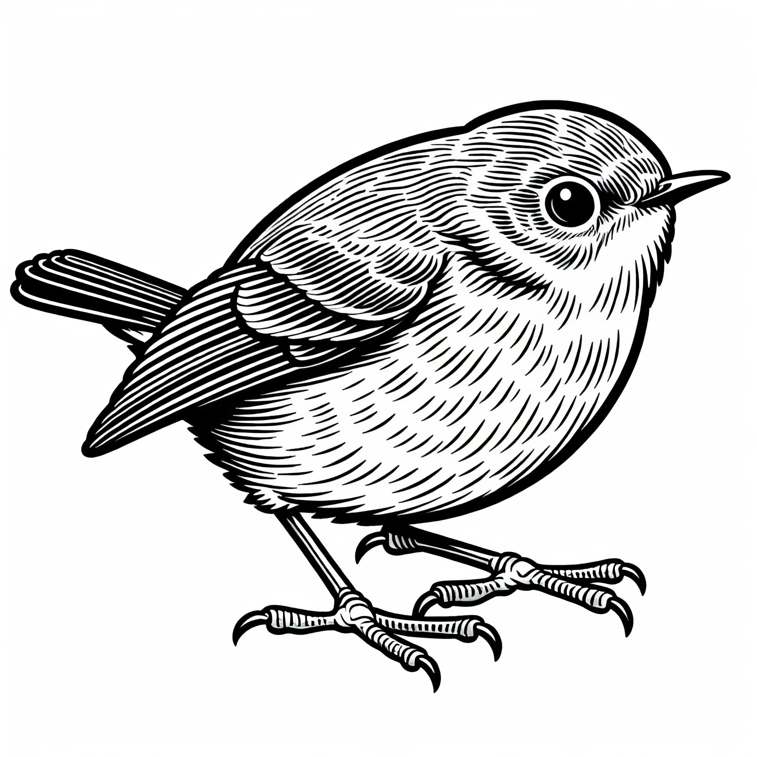 Japanischer Buschlaubenvogel – Ausmalbild für Kinder und Erwachsene