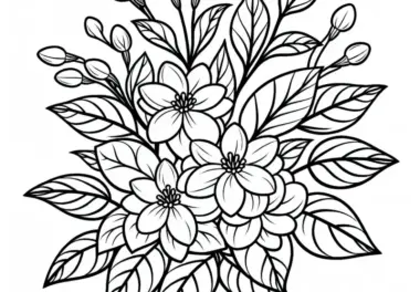 Jasmin Ausmalbild zum Download – kostenlos und kreativ