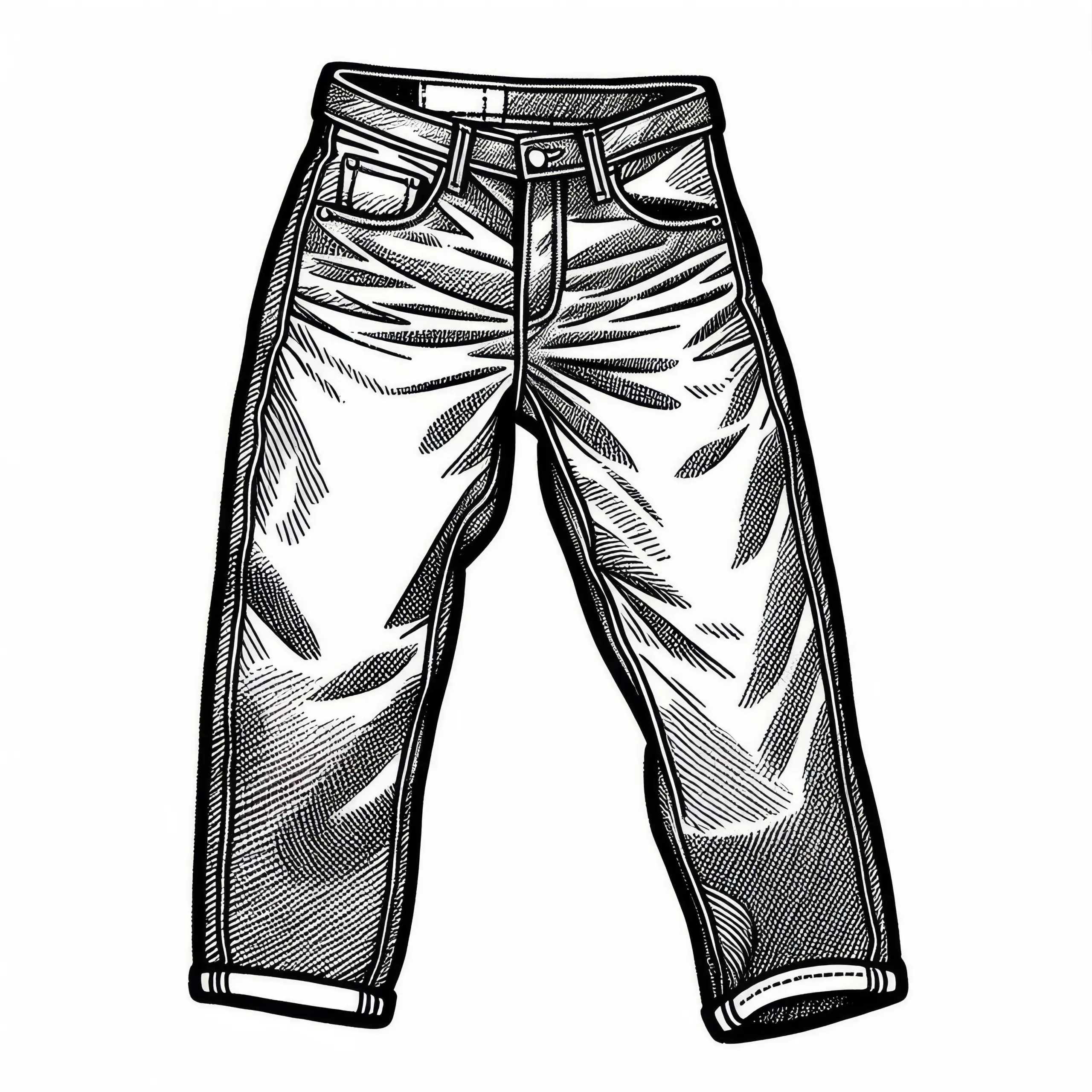 Jeans Ausmalbild für Kleidung Kostenlos
