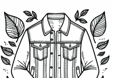 Jeansjacke Ausmalvorlage – Kostenlose Malvorlage für Kinder
