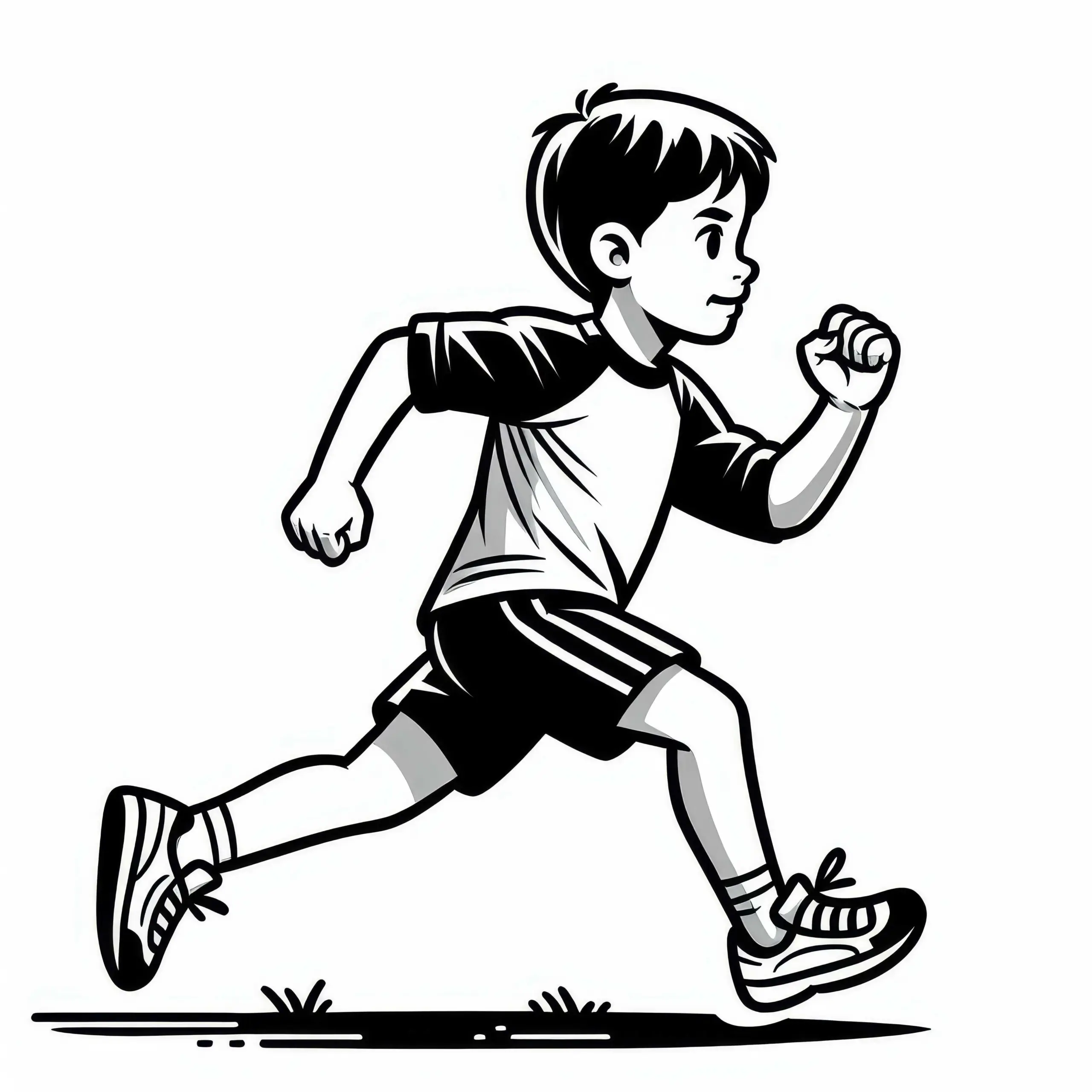 Joggen Ausmalbild für dein Hobby – Kostenlos herunterladen