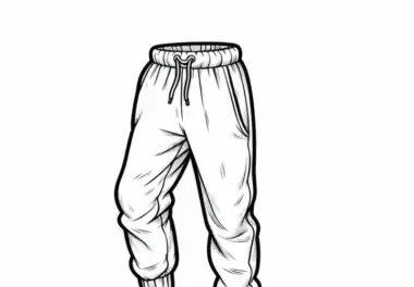 Ausmalbild einer Jogginghose für Kinder – Kostenlose Malvorlage
