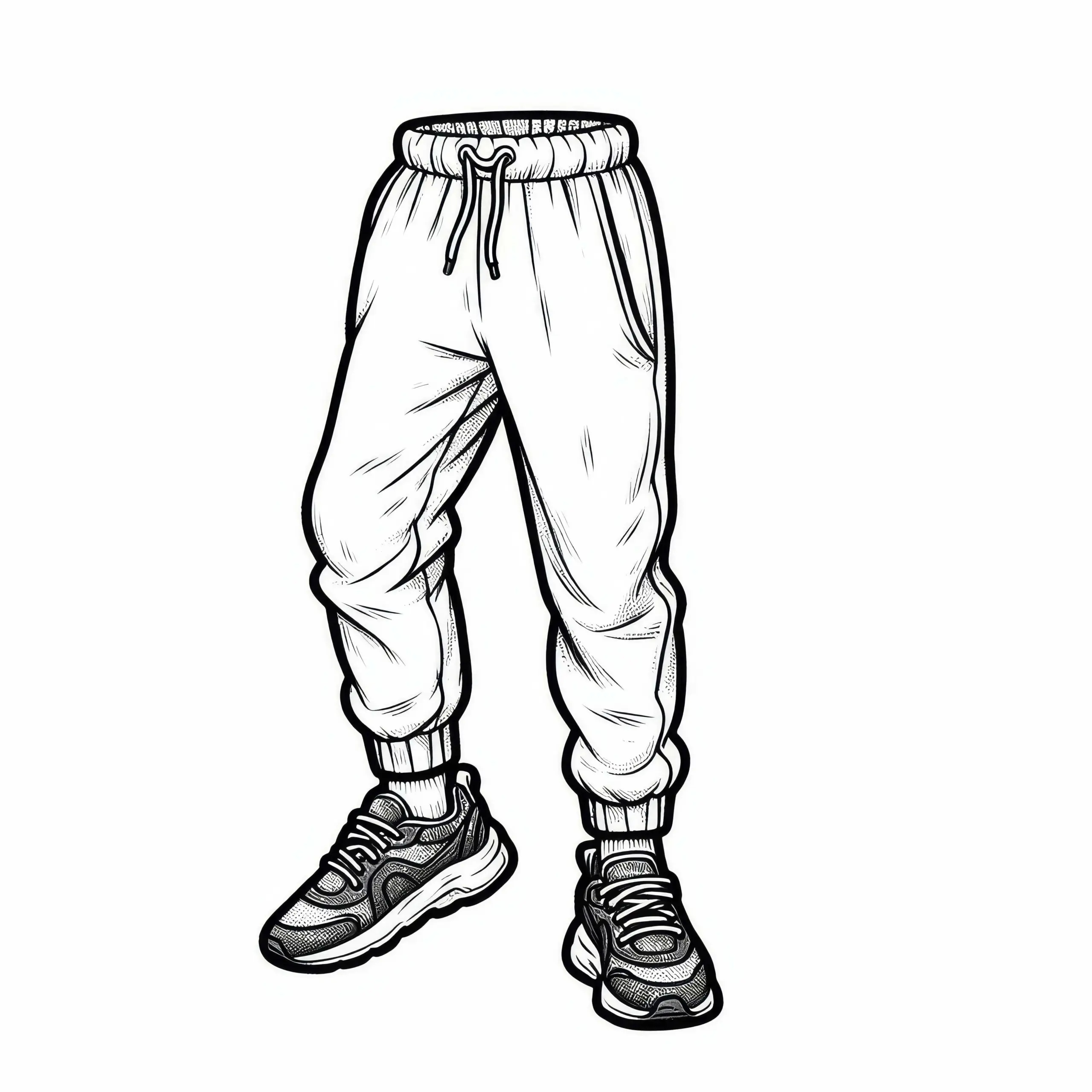 Ausmalbild einer Jogginghose für Kinder – Kostenlose Malvorlage