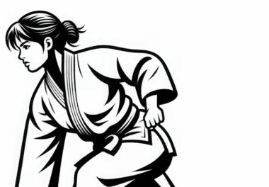 Judo Kämpferin Malvorlage Gratis herunterladen