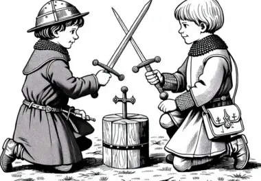 Jungen Spielen Mit Holzschwertern: Ritter Ausmalbild Von Karl Dem Großen Kostenlos