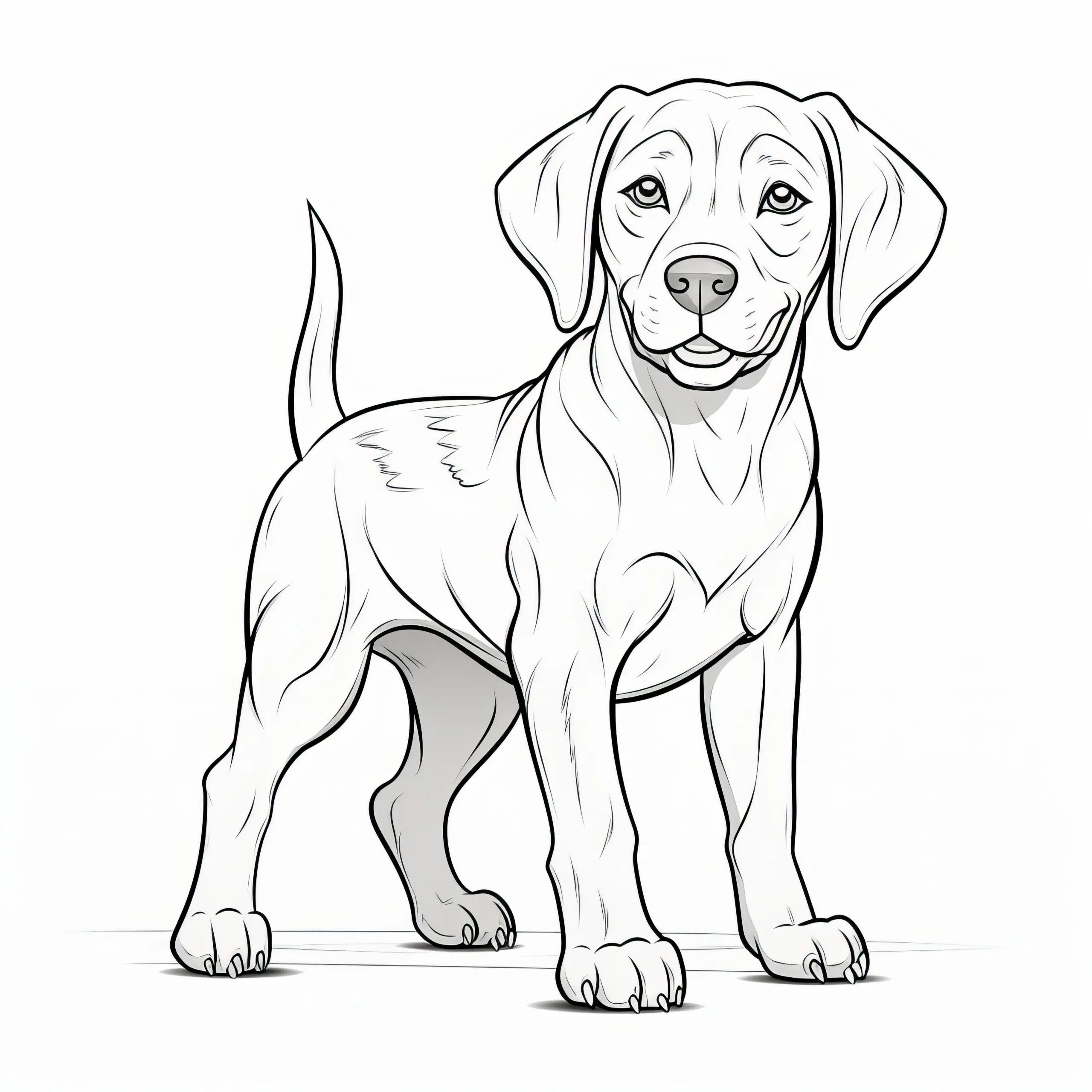 Junger Labrador: Hund-Ausmalbild ohne Hintergrund (Kostenlos)