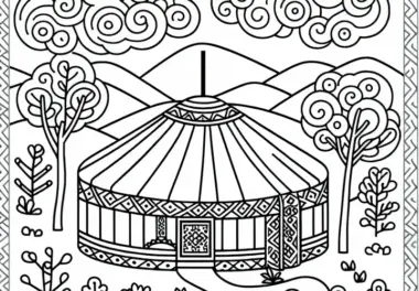 Jurte Ausmalbild Kostenlos Zum Download