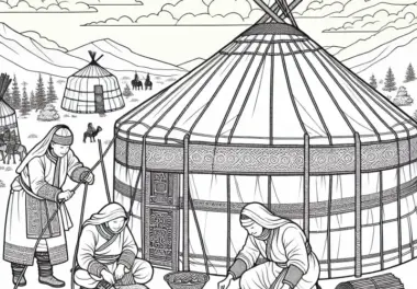 Die Mongolen: Ausmalbilder kostenlos ausmalen