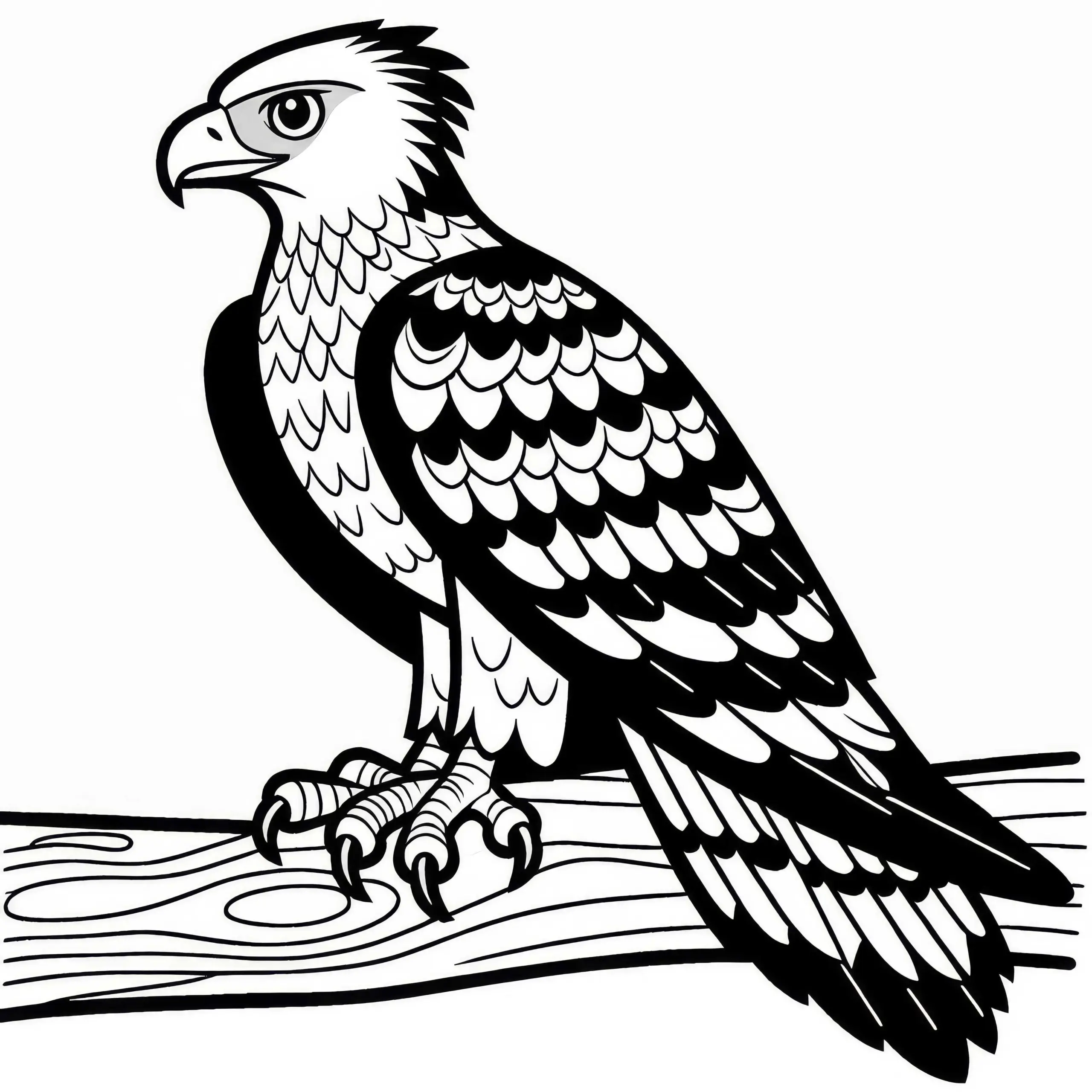 Kaffernadler | Martial Eagle | Vogel Afrika | Malvorlage Kostenlos (Ausmalbild)