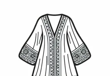 Kaftan Ausmalbild für Kleidung zum Gratis Download