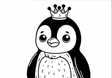 Ausmalbild eines Kaiserpinguins kostenlos herunterladen