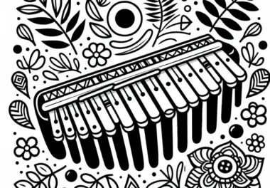 Kalimba Ausmalbild für Schlaginstrumente – Kostenloser Download