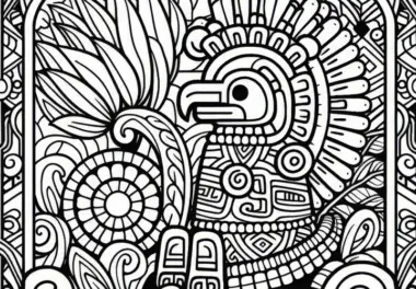 Ausmalbild Sternzeichen der Maya – Gratis Download