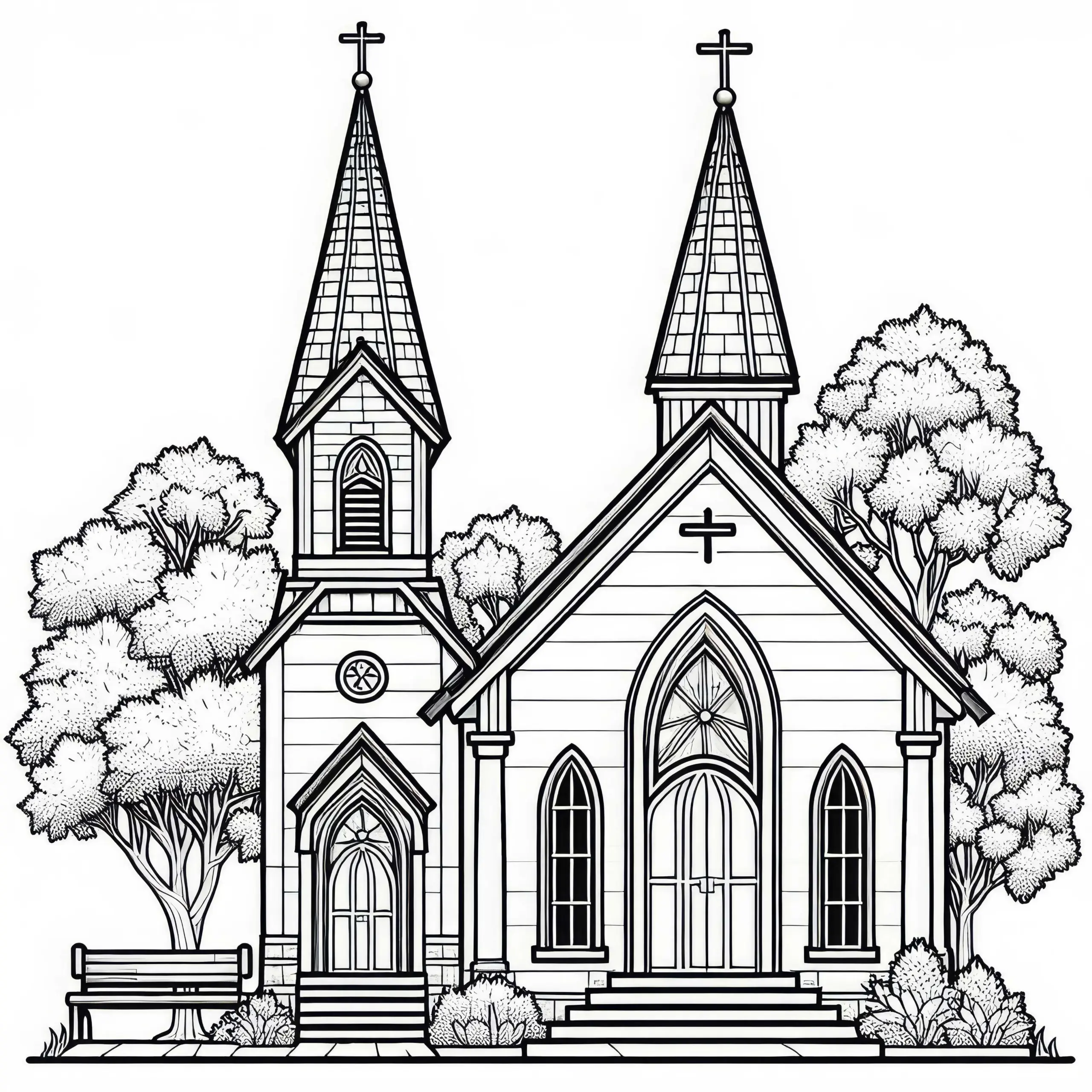 Kapelle Malvorlage Gratis (Ausmalbild)
