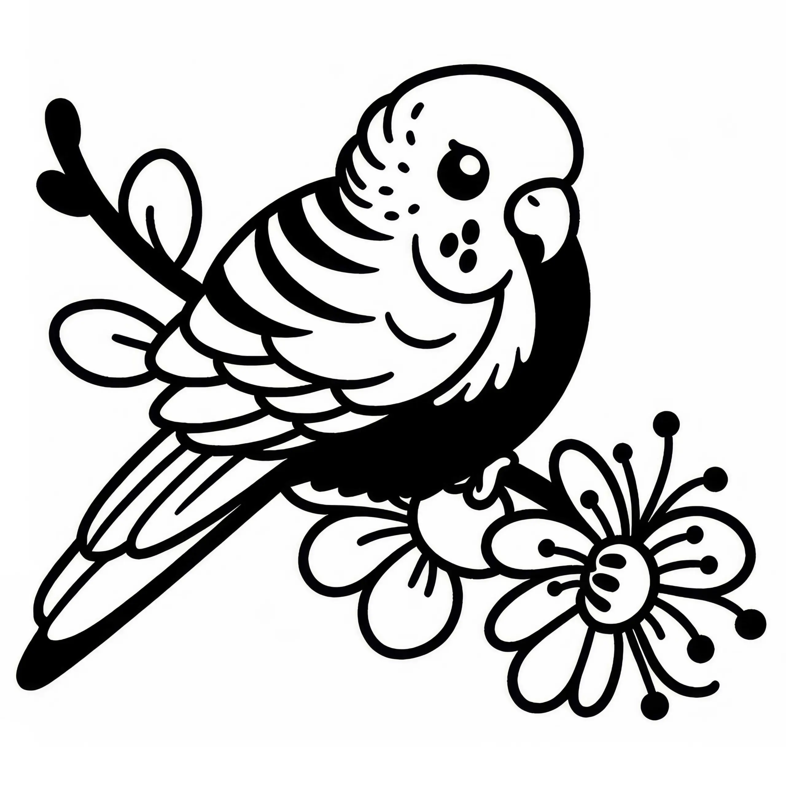 Kappensittich als Ausmalbild – Blossom-headed Parakeet Vogel aus Asien