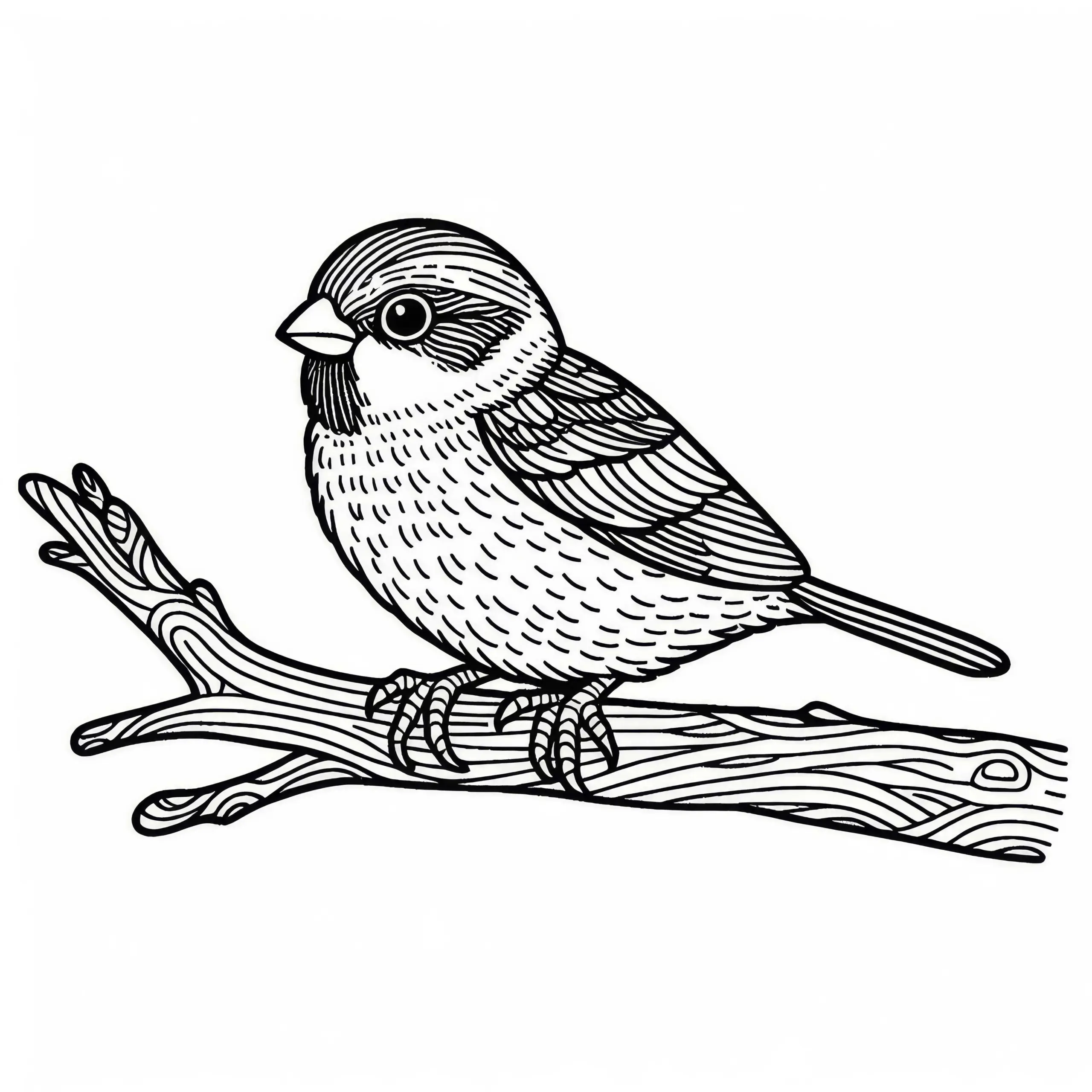 Kapsperling – Cape Sparrow Vogel aus Afrika als Malvorlage kostenlos (Ausmalbild)
