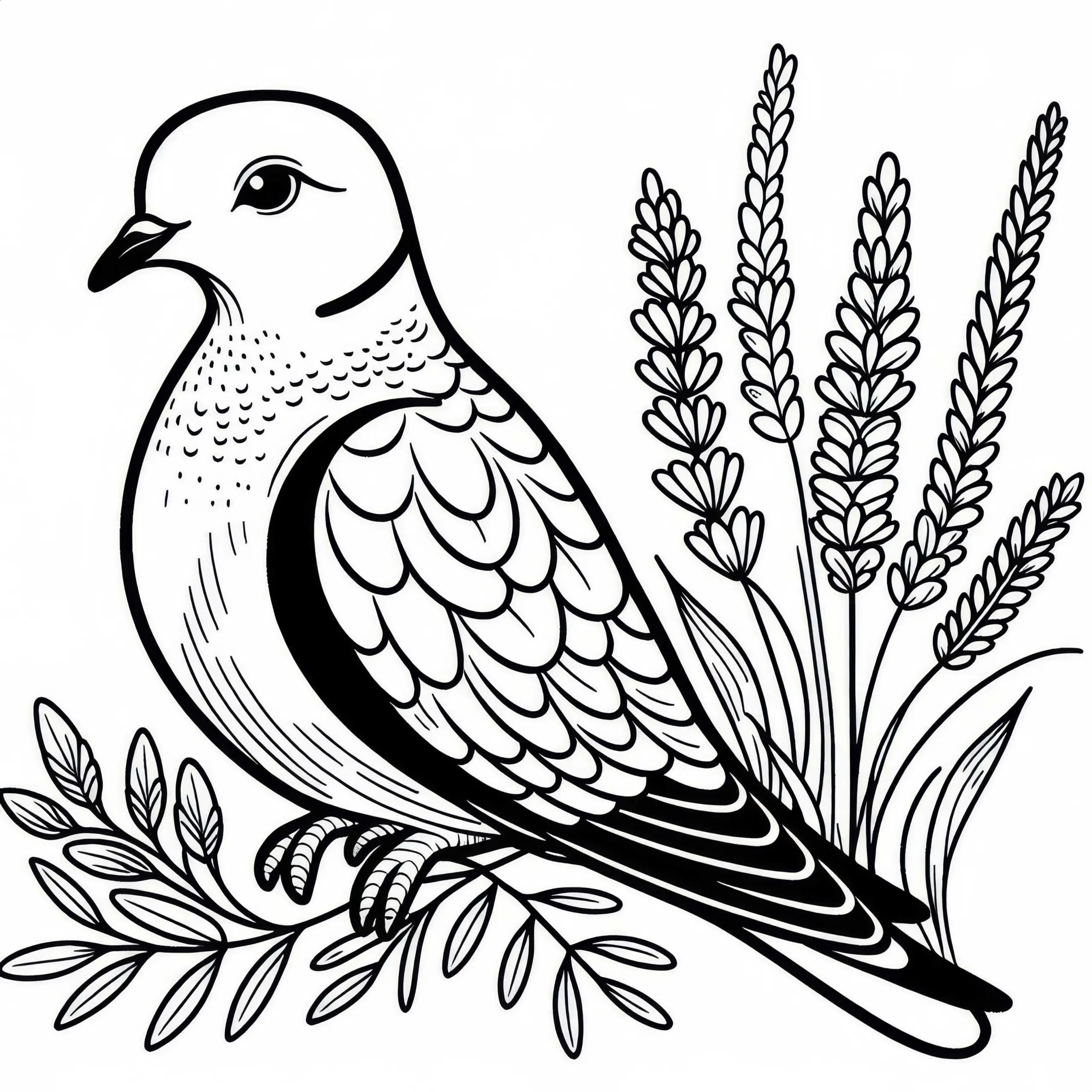 Kaptaube – Namaqua Dove – Vogel in Afrika – Malvorlage kostenlos (Ausmalbild)