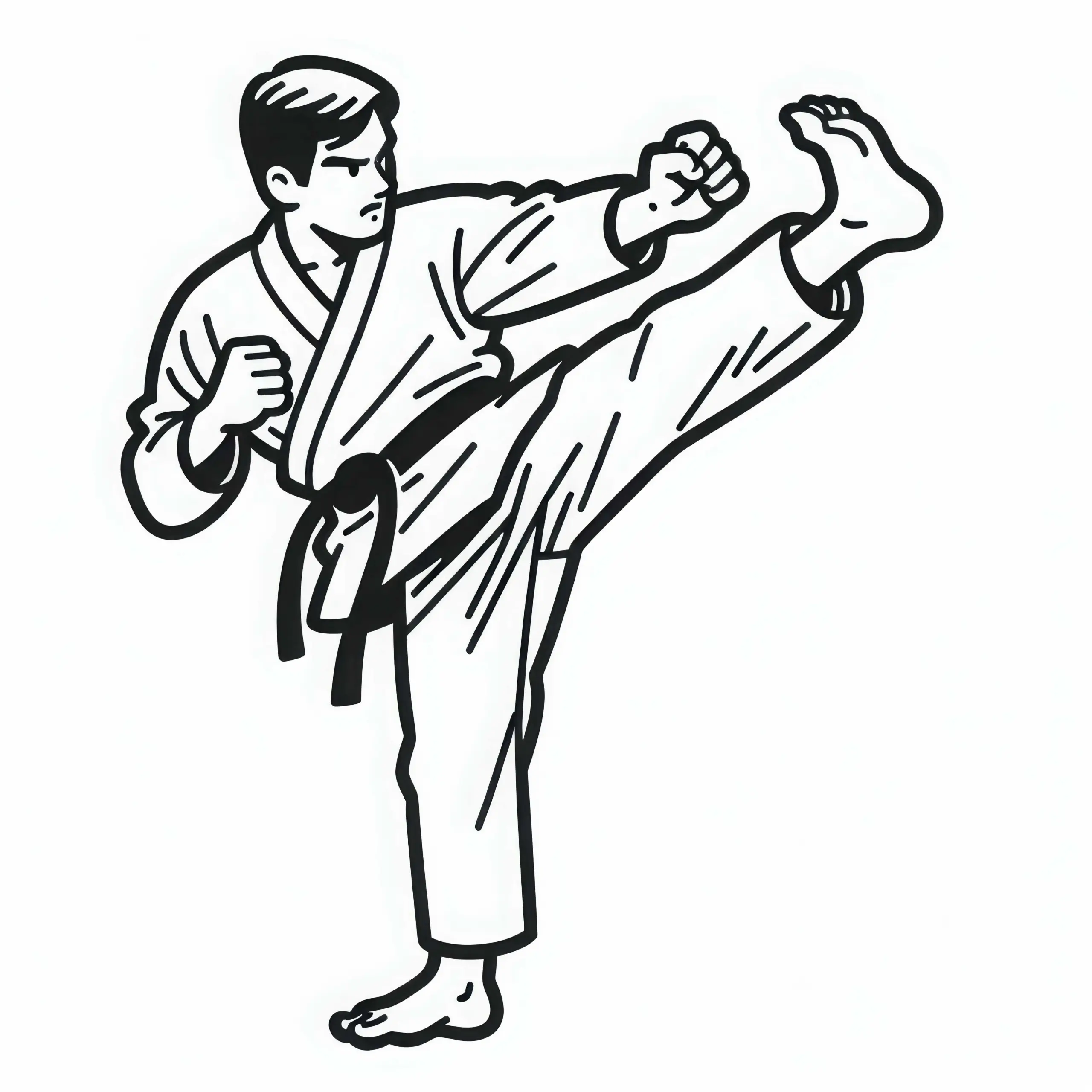 Karate Meister Ausmalbild Gratis