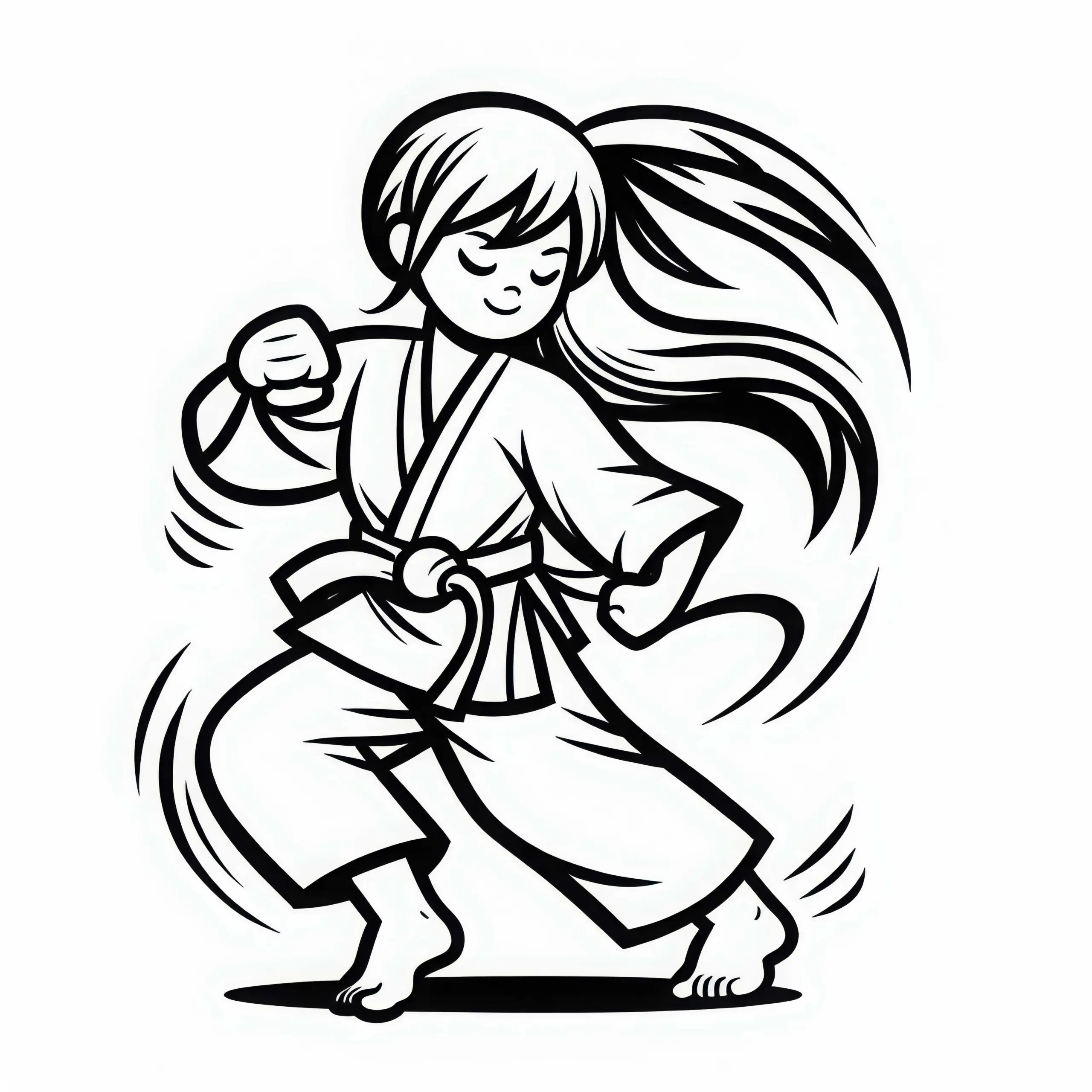 Karate Meisterin Ausmalbild gratis – hochwertiges Ausmalvergnügen