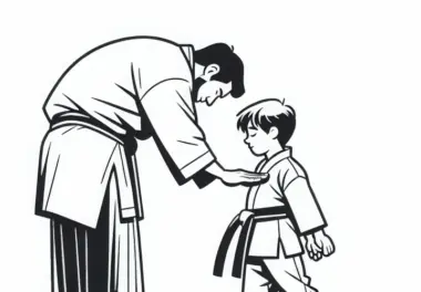 Karate Training im Dojo – Ausmalbild Kostenlos
