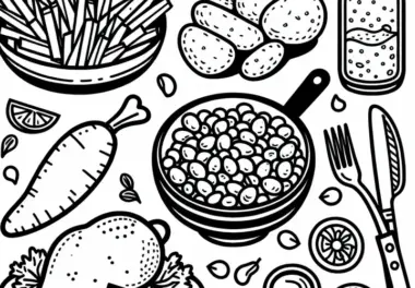 Kartoffeln als Beilage zum Essen – Malvorlage Gratis