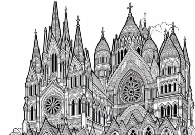 Kathedrale Ausmalbild gratis