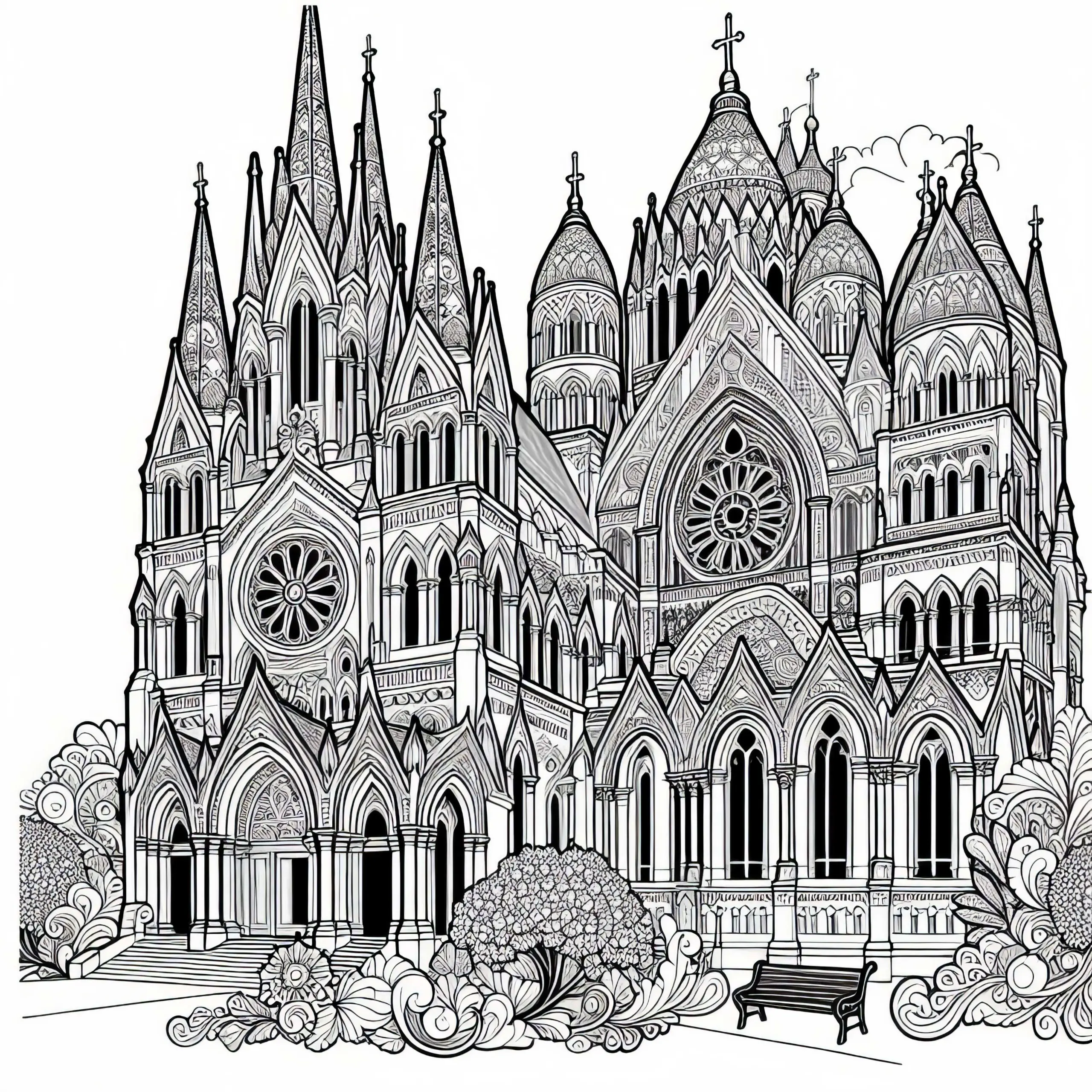 Kathedrale Ausmalbild gratis