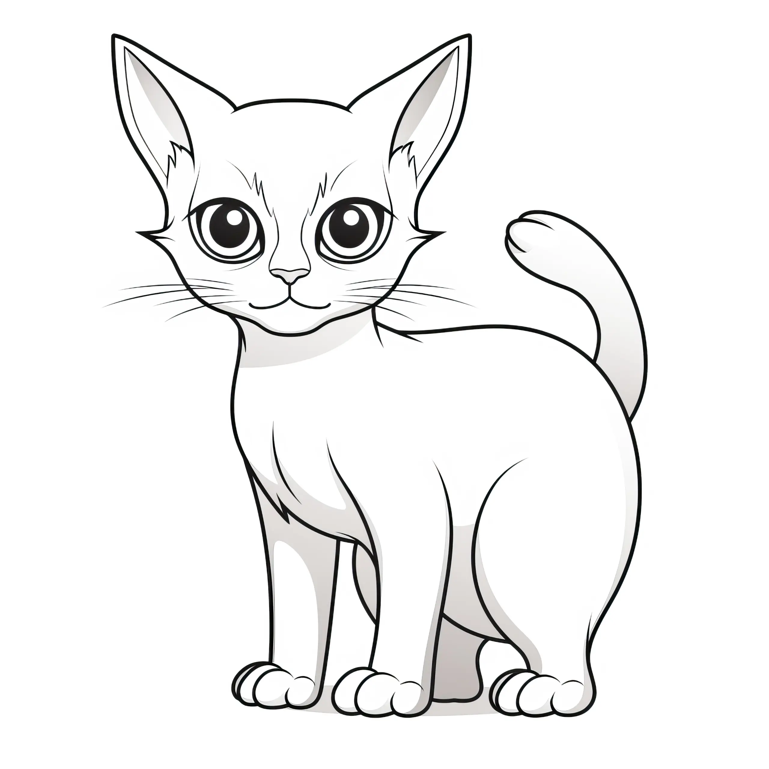 Katze mit glattem Fell: Kostenloses Ausmalbild zum Download